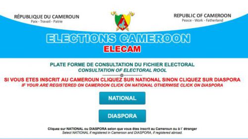 Is there an online platform for Cameroonians to verify if they are registered in the voting register?