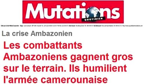 Non, ceci n&#039;est pas la couverture du journal camerounais &quot;Mutations&quot;