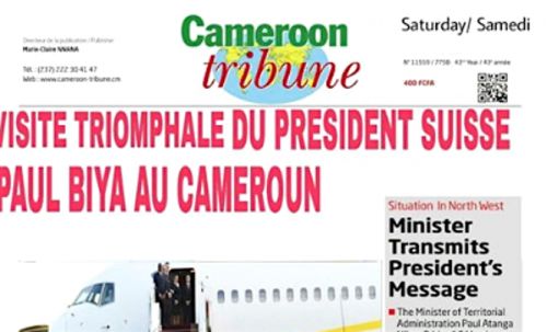 Non, cette Une n’est pas de Cameroon-Tribune