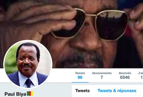 Non, ce compte Twitter n&#039;est pas celui du président camerounais Paul Biya